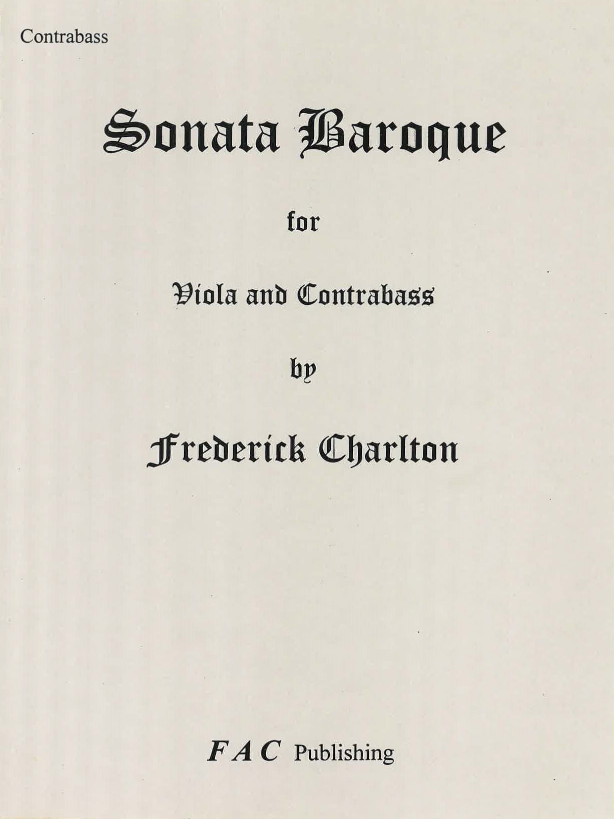 Charlton: Sonata Baroque for Viola and Contrabass