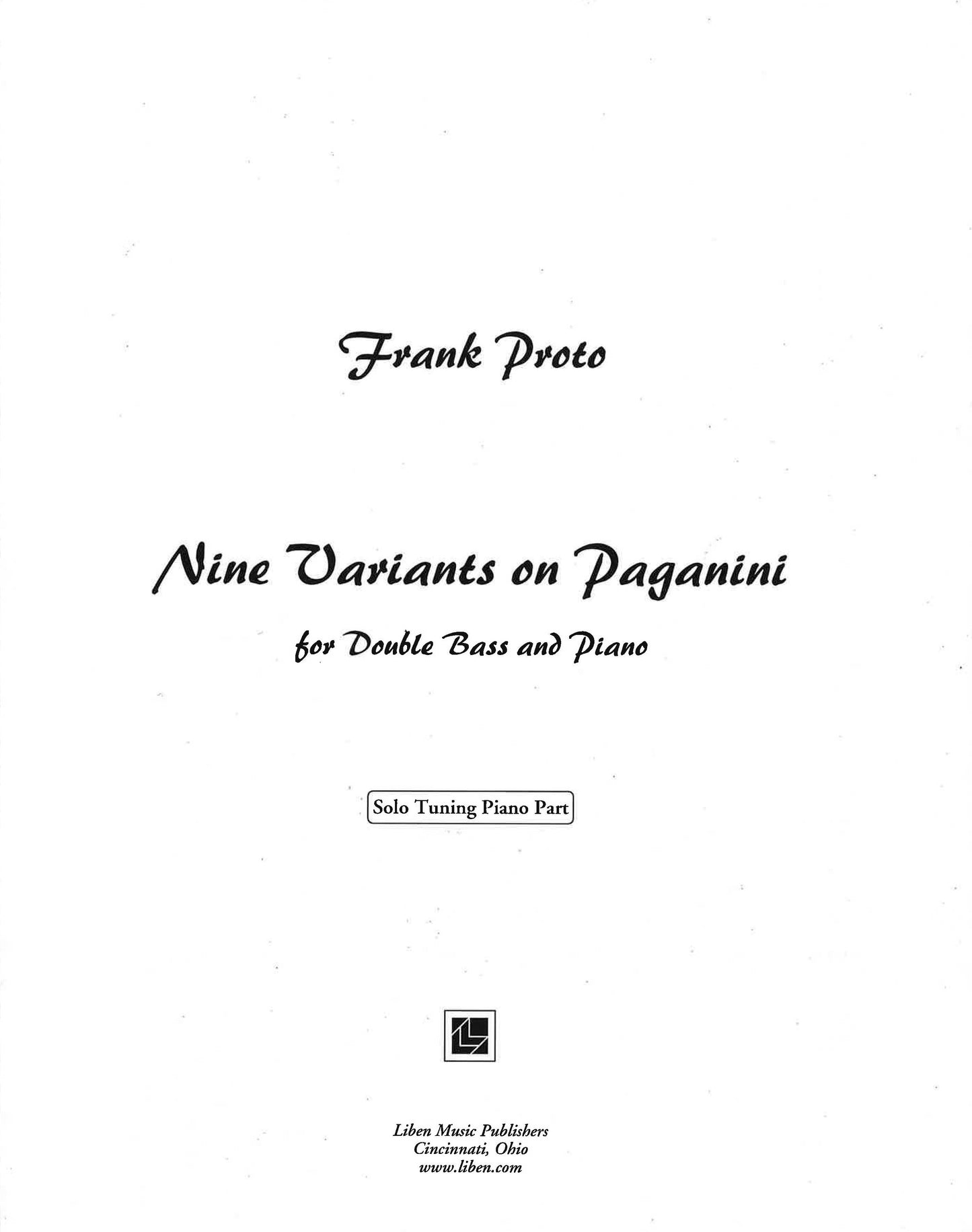 Proto: Nine Variants on Paganini for Double Bass and Piano Solo Tuning Piano Part
