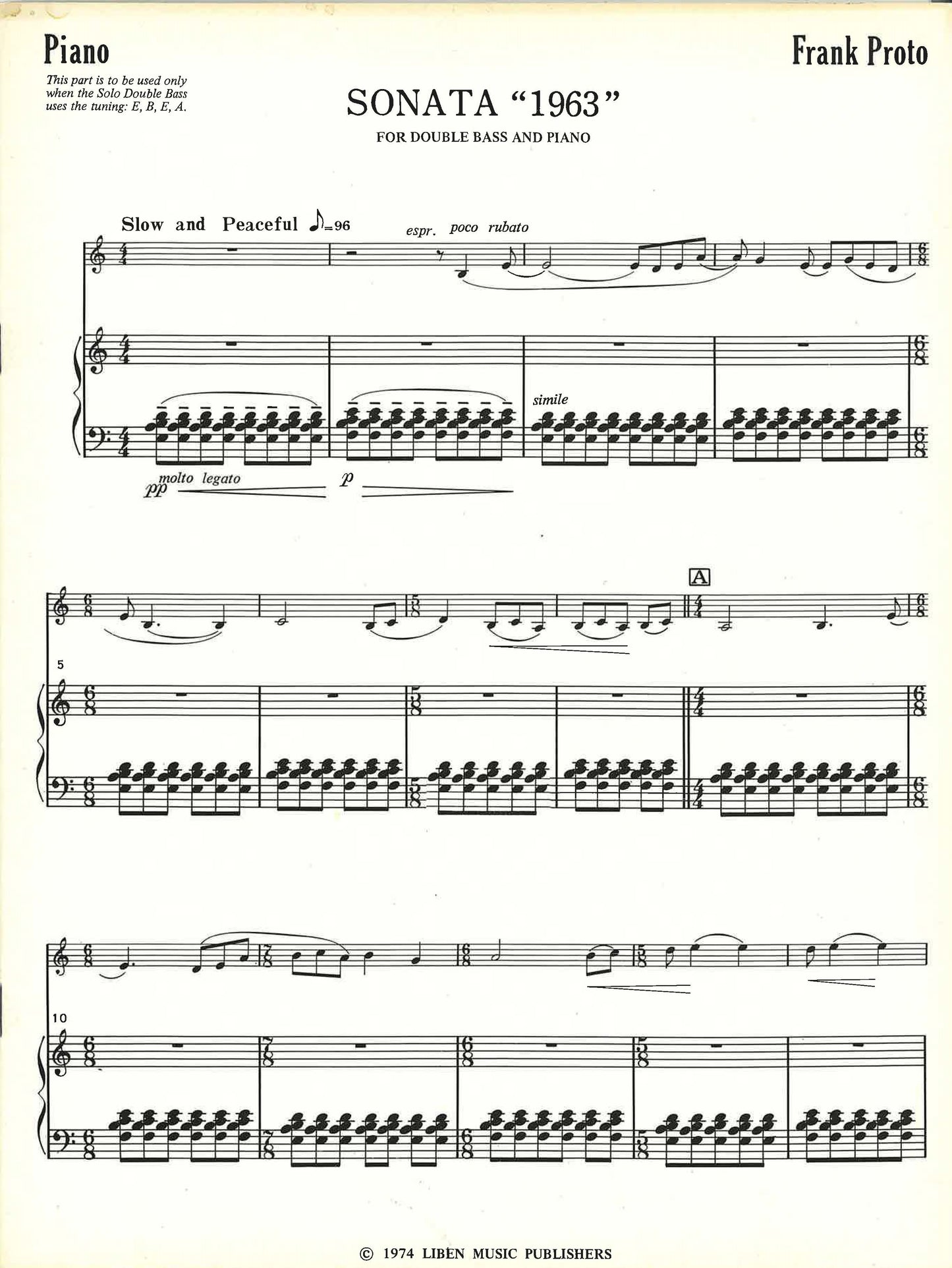 Proto: Sonata 1963 Solo Tuning Piano Part