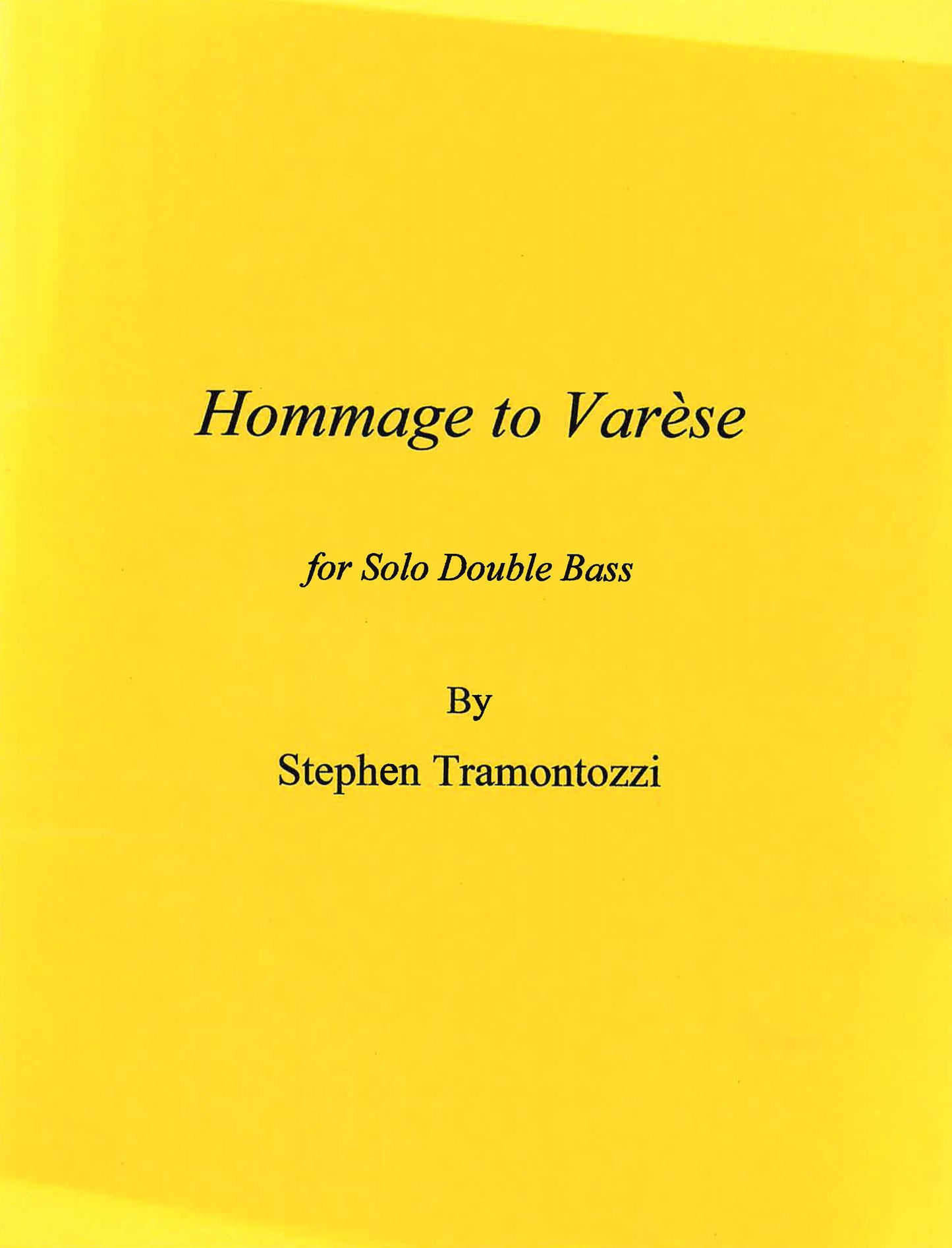 Tramontozzi: Homage to Varese